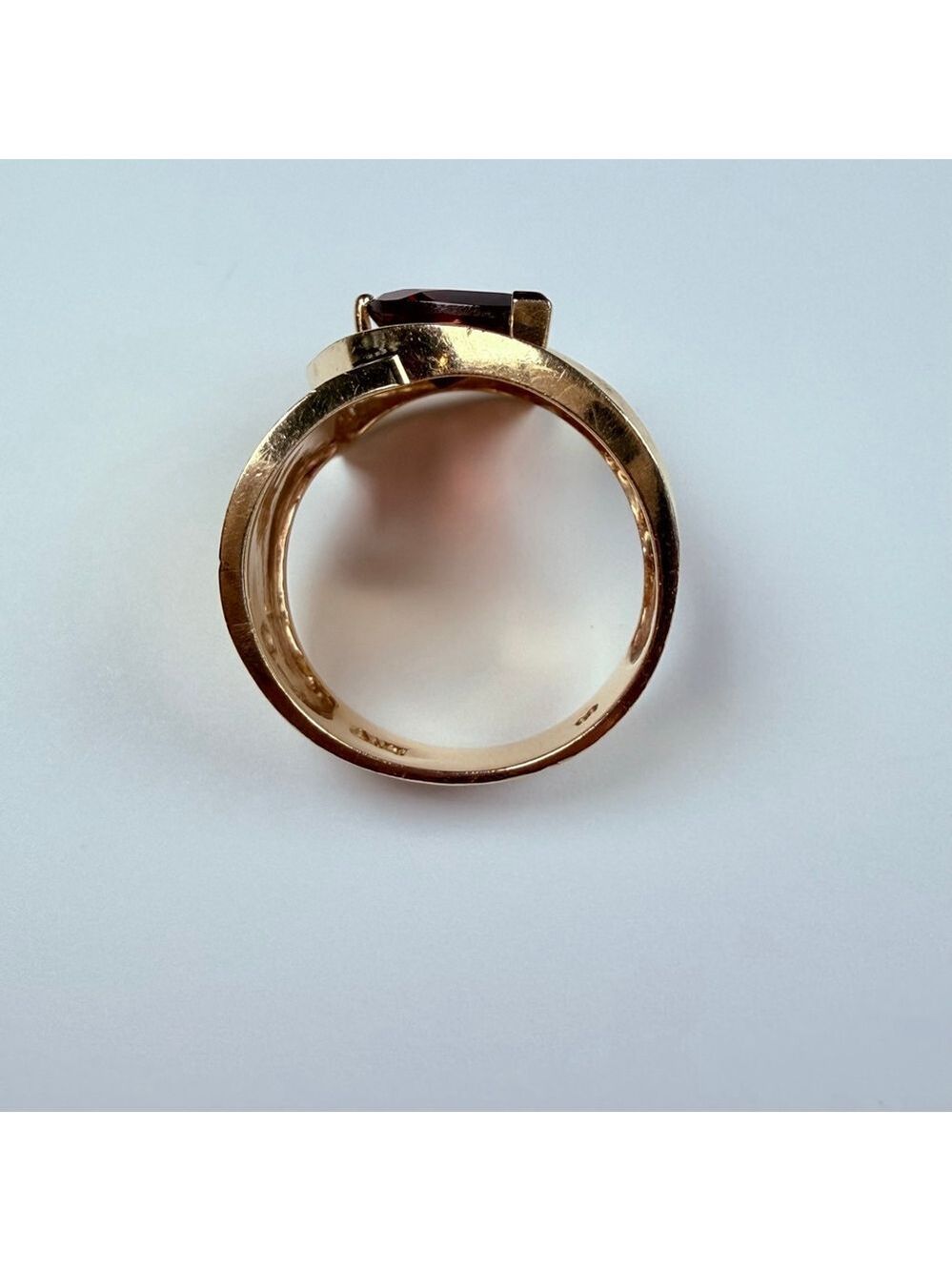 Estate 10k Solid Yellow Gold 1.87 CT Natural Garnet Hyper Modernist Ring Size 7 - Picture 4 of 12